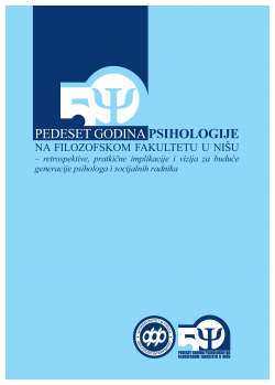 PEDESET GODINA PSIHOLOGIJE NA FILOZOFSKOM FAKULTETU U NI&Scaron;U
